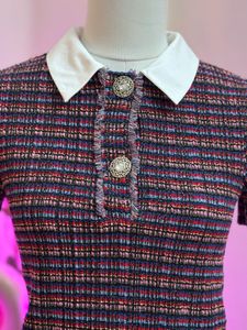 Tweed Mini Dress with Collar