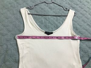 Stretchy White Sleeveless Bodysuit  Bust 32-36