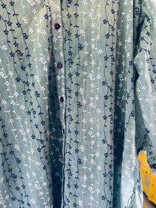 Relaxed Fit Sage Green Floral Tunic kurtaShirt