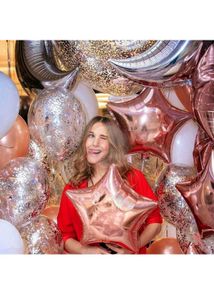 Party Propz 10Pcs Rose Gold Star Foil Balloons