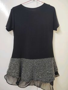 Glitter Tweed Peplum Top