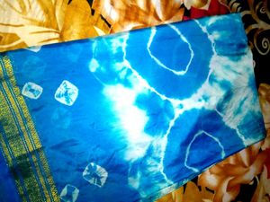 Blue Tie-Dye Saree