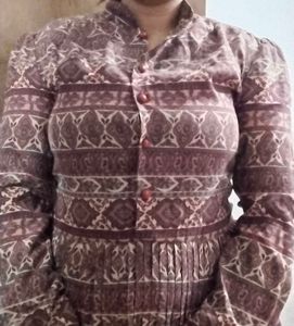 Patterned Button-Up Shirt