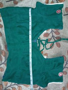 Green Embroidered Saree Blouse