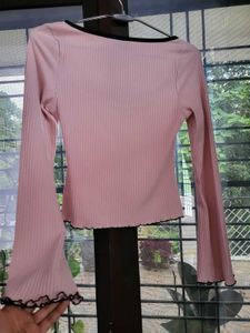H&amp;M Korean Style Long Sleeve Bow Top/Size-S