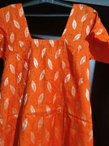 Orange Kurti With Leggings