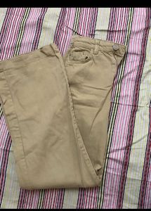 Beige Wide Leg Jeans