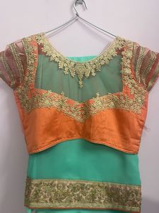 Sea green party wear Saree