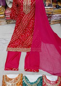 Red Bandhani Print Salwar Kameez
