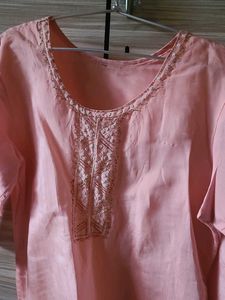 Peach silk kurta size 40