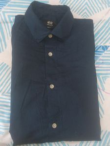 Navy Blue H&amp;M Cotton Shirt
