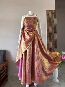 sequined silk blend luxury gown