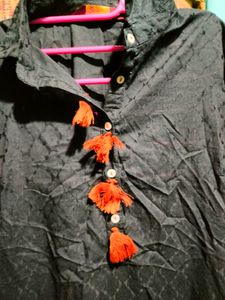 Black Pure Cotton Kurta (Unused)