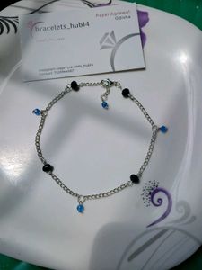 Charming Silver Anklet with Beads