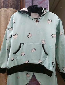 Cute Cartoon Print Hoodie Set