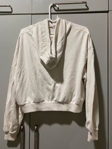White Cropped Hoodie