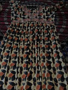 Embroidered Floral Print Blouse Kurti