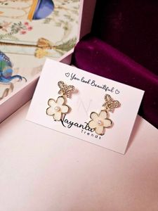 Pretty Floral Bow Earrings Fixed Price