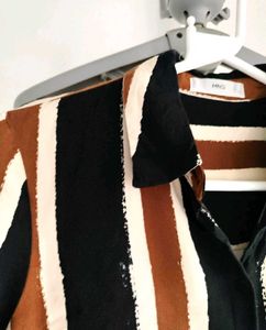 Mango Striped Button Down Shirt