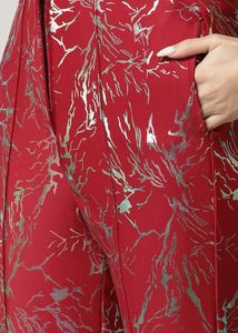 Red &amp; Silver Pant Suit