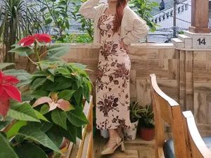 Floral Print Midi Slip Dress