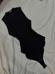Black Forever 21 Ribbed Bodysuit
