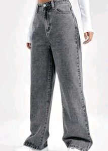 Grey Wide Leg Jeans