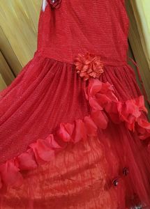Red Dress with Flower Detail