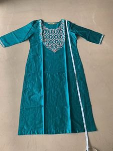Beautiful Green Kurta With Embroidery
