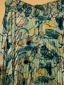 Pleated Maxi Flared Skirt