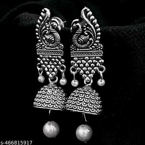 Silver Jhumka Earrings