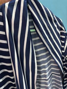 Striped Open Front Cardigan