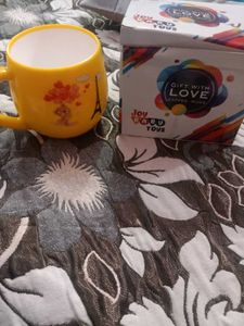Cute Yellow Mug with Eiffel Tower and Bear