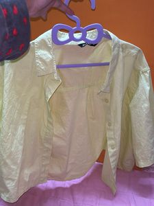 Cropped Button-Down Top