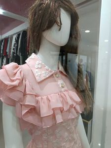 Pink Ruffle Mini Dress