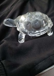Vintage Clear Glass Turtle Figurine