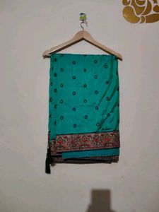 Green Embroidered Saree