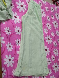 Foil Printed Light Green Kurta And Plazzo Set