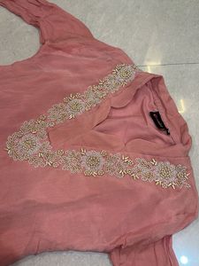 Elegant Peach Kurta Palazzo Set