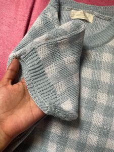 Checked Knit Sweater