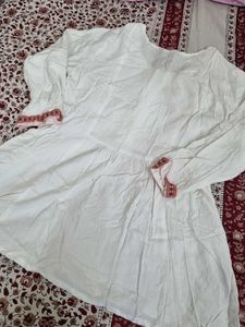 Embroidered White Tunic Top