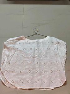 Floral Cutout White Top