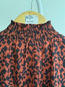 Highneck Leopard Print Shirt