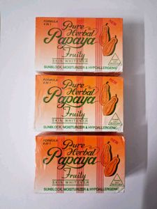 Pure Herbal Papaya Fruity Soap 135g Pack Of 3