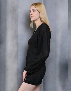 Party Puff Sleeves Ruched Mini Sheath Dress