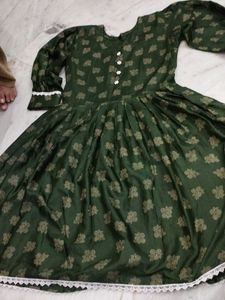 Floral Print Anarkali Dress With Set Free