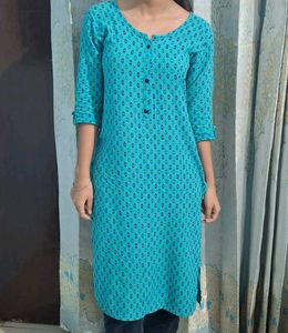 Printed Blue Kurta