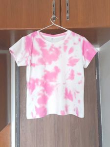 Pink And White Tye & Dye Shirt