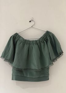 Green Off-Shoulder Top