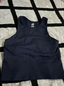 H&amp;M Blue Ribbed Tank Top